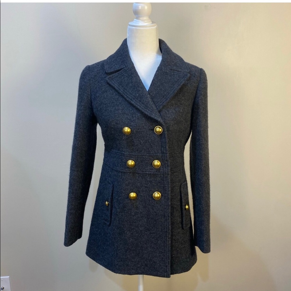 Ann Taylor Loft Gray Wool Pea Coat sz 2